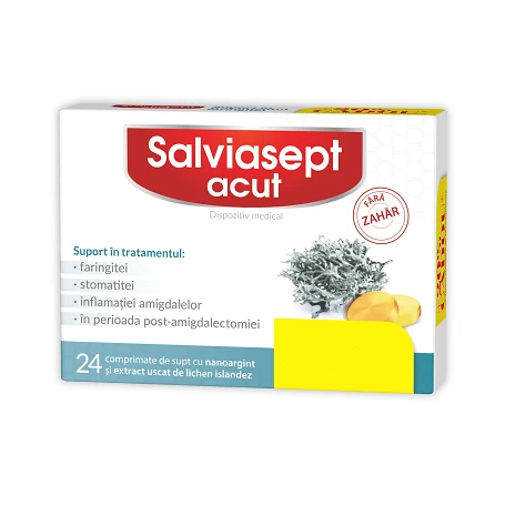 Salviasept Acut fara zahar, 24cpr - ZDROVIT