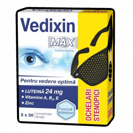 Pachet Vedixin MAX, 60cpr si Ochelari stenopici - ZDROVIT