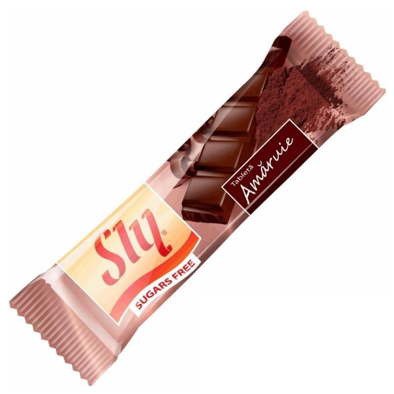 Ciocolata amaruie fara zahar, 25g - SLY NUTRITIA