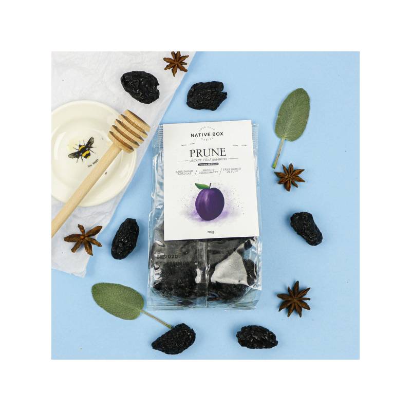 Prune uscate fara samburi, 100g - Unison
