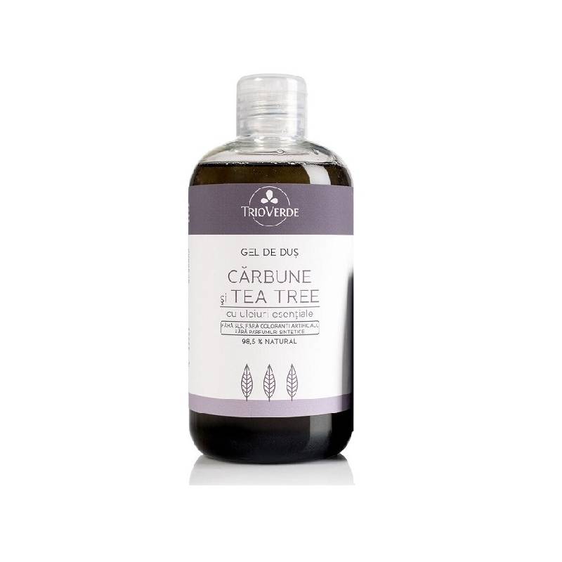 Gel de Dus cu Carbune si Tea Tree, 300ml - Trio Verde