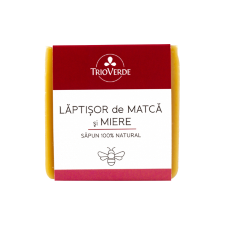 Sapun 100% natural cu Miere si Laptisor de Matca, 110g - Trio Verde