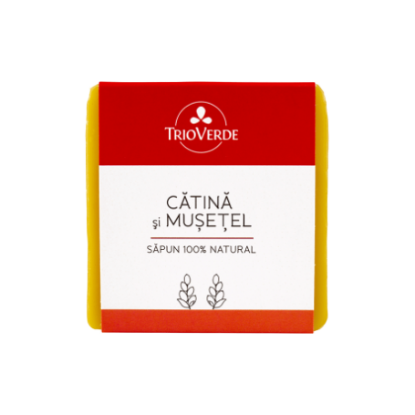 Sapun 100% natural cu Catina si Musetel, 110g - Trio Verde