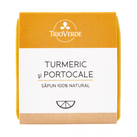 Sapun natural cu turmenic si portocale, 110g - Trio Verde