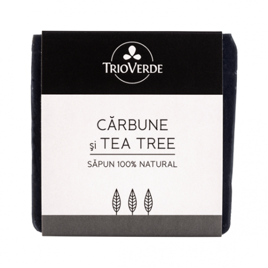 Sapun natural cu carbune si tea tree, 110g - trio verde