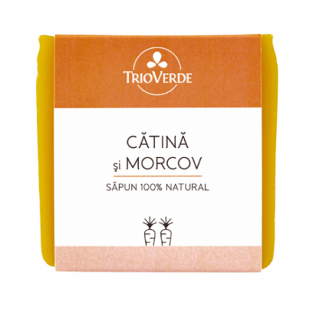 Sapun natural cu catina si morcov, 110g - Trio Verde