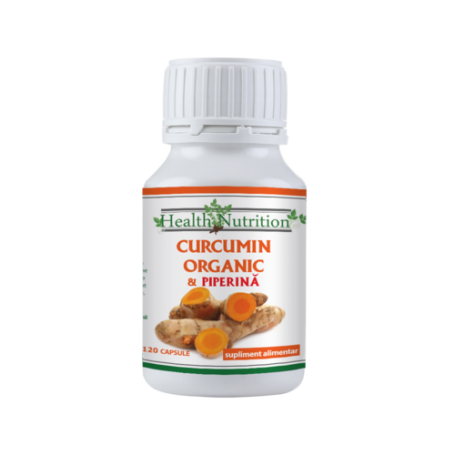 Curcumin Organic si Piperina, 120cps - Health Nutrition