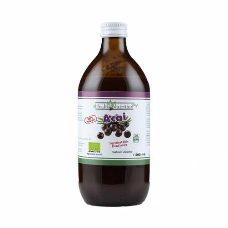 Acai suc 100% pur, eco-bio, 500ml - Health Nutrition