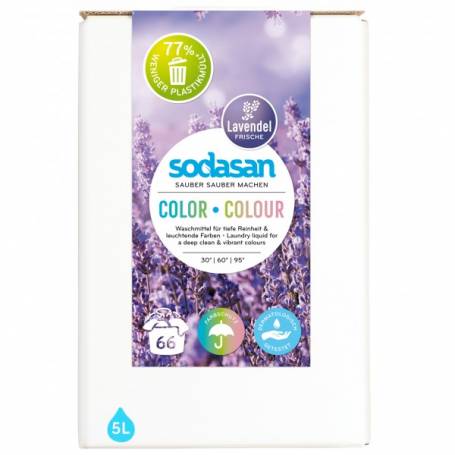 Detergent lichid pentru rufe colorate cu lavanda, 5L - Sodasan