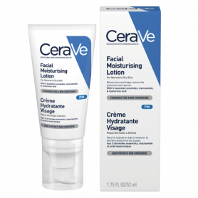 Crema hidratanta de fata pentru ten normal si uscat, 52ml - CeraVe