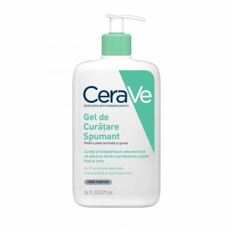 Gel de curatare spumant pentru piele normal si grasa, 473ml - CeraVe