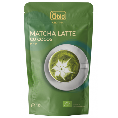 Matcha latte cu cocos, eco-bio, 125g - Obio