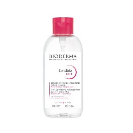 Solutie micelara cu pompa, Sensibio H2O, 850ml - Bioderma