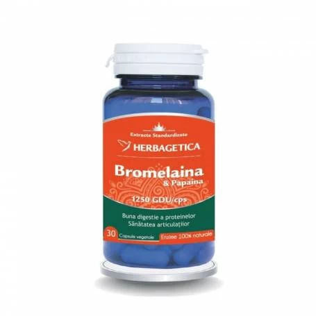 BROMELAINA SI PAPAINA, 30CPS - HERBAGETICA