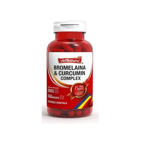 Bromelaina si curcumin complex, 30cps - Adserv