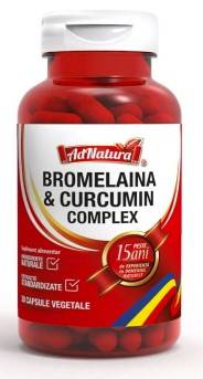 Bromelaina si curcumin complex, 30cps - adnatura