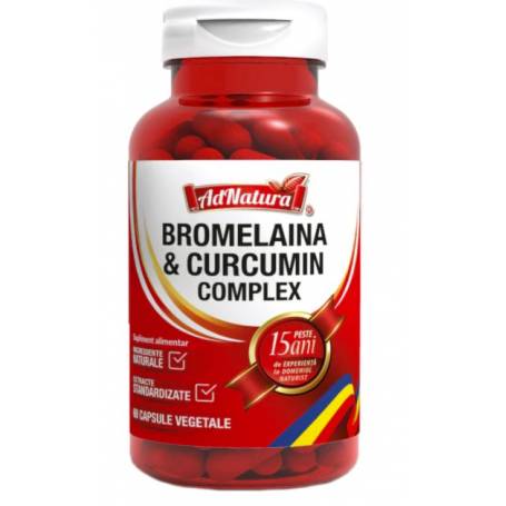 Bromelaina si curcumin complex,60cps - Adserv