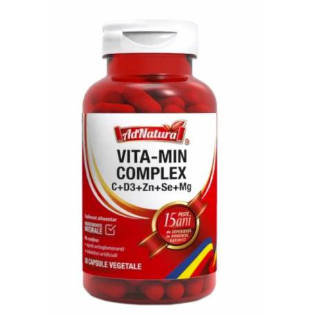 Vita-min complex vitamine c, d3, zinc, seleniu si magneziu, 30cps - Adserv