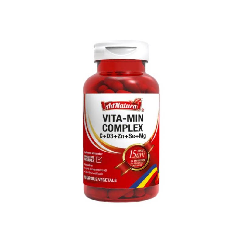 Vita-min complex vitamine c, d3, zinc, seleniu si magneziu, 60cps -