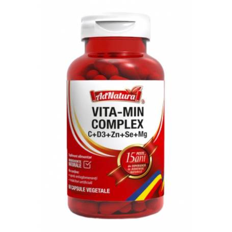 Vita-min complex vitamine c, d3, zinc, seleniu si magneziu, 60cps - Adserv