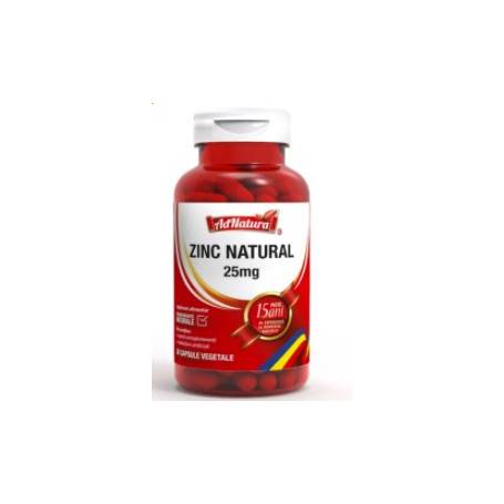 Zinc natural 25mg, 60cps - Adserv