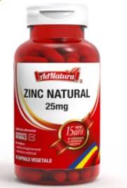Zinc natural 25mg, 60cps - adnatura