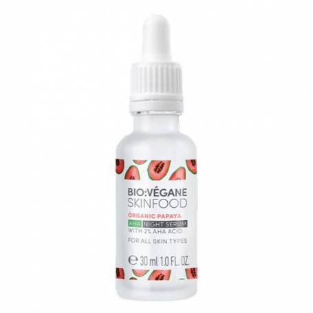 Serum de noapte cu papaya si 2% acizi aha pentru toate tipurile de ten, 30ml - Bio:Vegane Skinfood