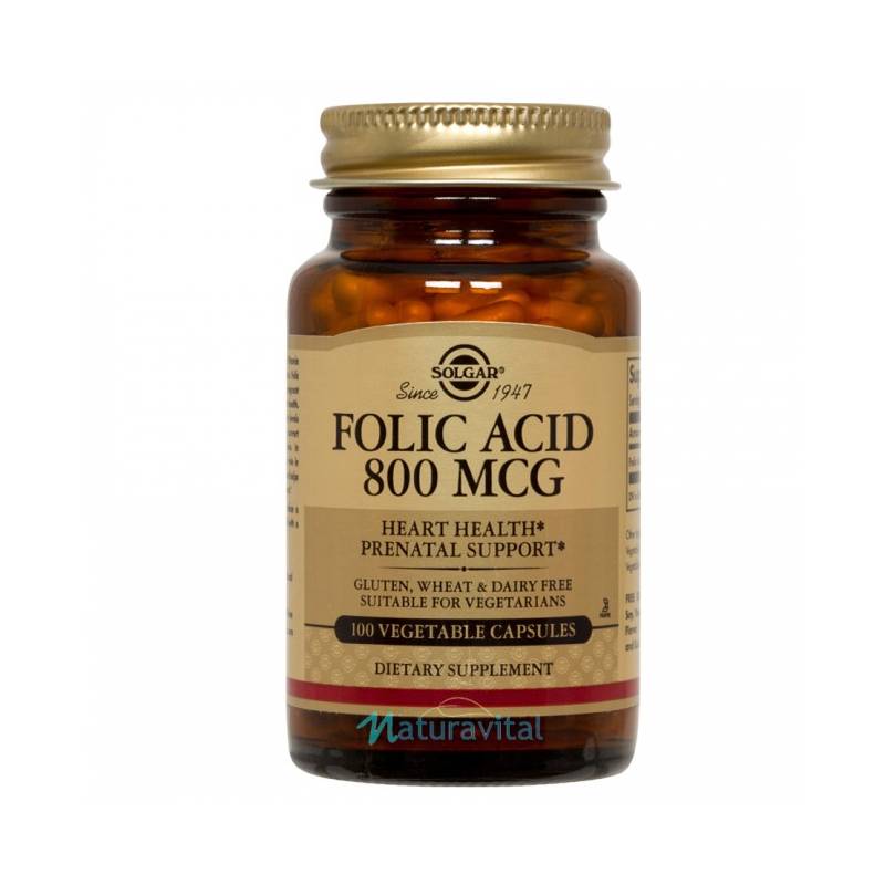 Folacin - Folic Acid 800mcg 100cps - SOLGAR