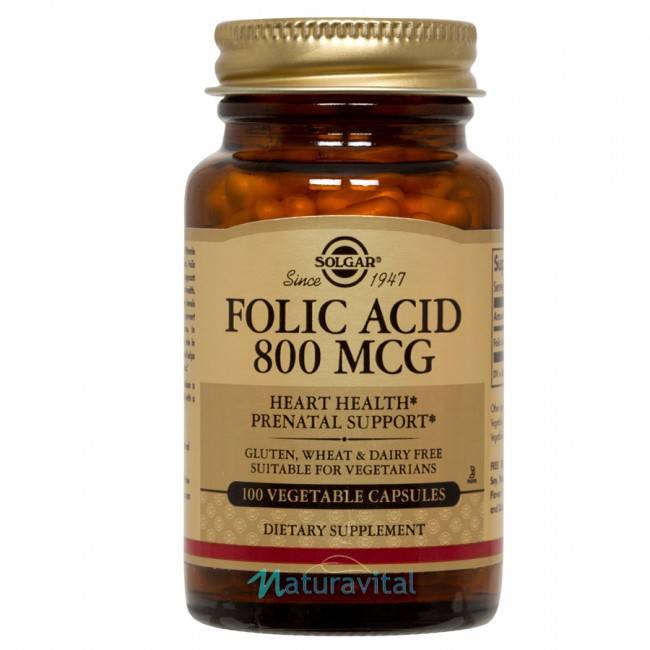 Folacin - folic acid 800mcg 100cps - solgar