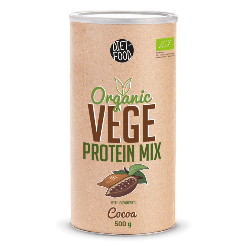 Mix proteine vegane cu cacao, eco-bio 500g - Diet-Food
