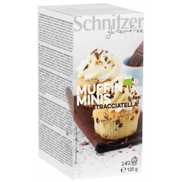 Mini muffins cu stracciatella, fara gluten, eco-bio, 120g - schnitzer
