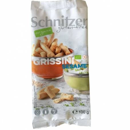 Mini grisine cu susan, fara gluten, eco-bio, 100g - Schnitzer