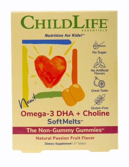 Omega3 dha si choline, softmelts, 27tbs - secom - child life