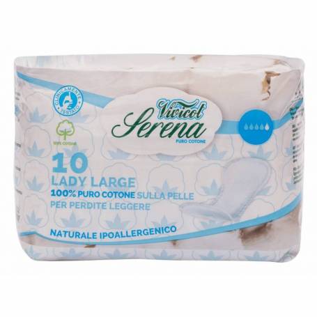 Absorbante din bumbac natural, fara aripioare lungi, 3 picaturi, 10buc - Vivicot