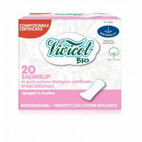 Protej slip din bumbac bio, hipoalergenic, compostabil, normal, 20buc - Vivicot