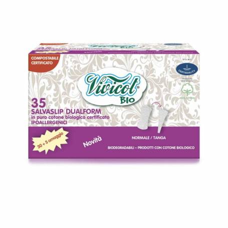 Protej slip din bumbac bio hipoalergenic, compostabil, dual form, 35buc - Vivicot