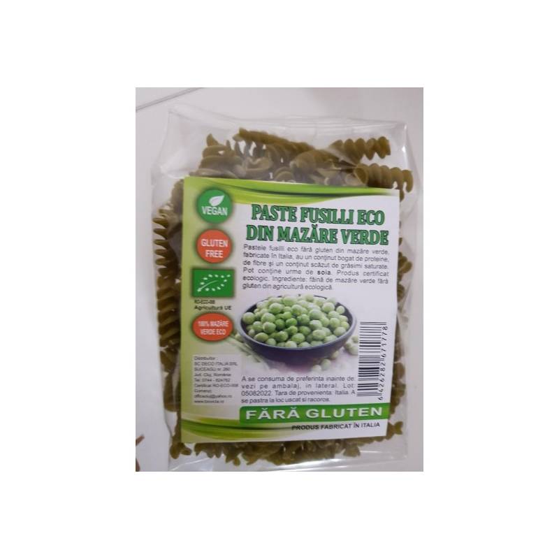 Paste fusili cu mazare verde, fara gluten, 250g - Deco