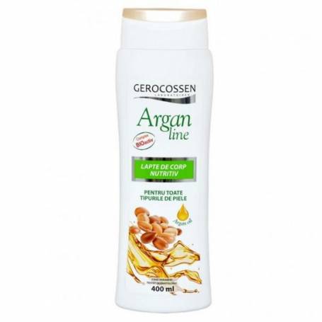 Lapte de corp nutritiv pentru toate tipurile de piele, ArganLine, 400ml - Gerocossen