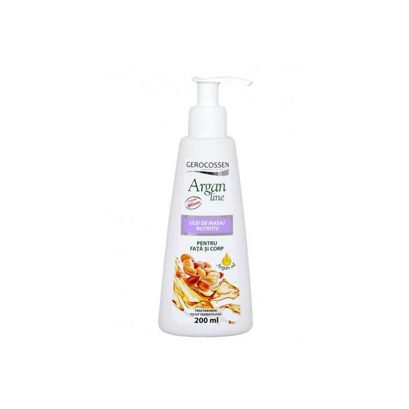 Ulei de masaj nutritiv pentru fata si corp, ArganLine, 200ml -