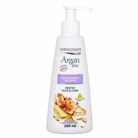 Ulei de masaj nutritiv pentru fata si corp, ArganLine, 200ml - Gerocossen