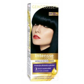 Vopsea de par permanenta Intensse, Color01 negru albastrui, 50ml - Gerocossen