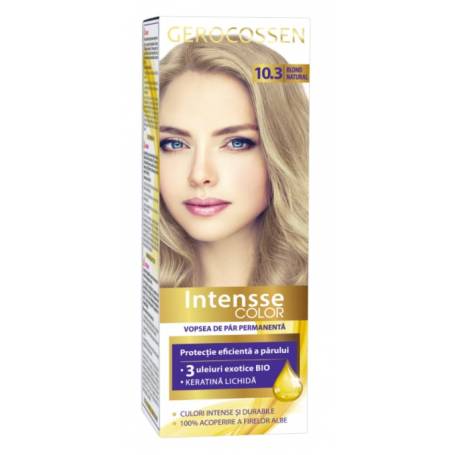 Vopsea de par permanenta intensse color, 10.3 blond natural, 50ml - Gerocossen