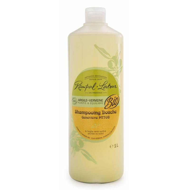 Gel de dus si sampon argils verbins, eco-bio, 1l - Rampal Latour
