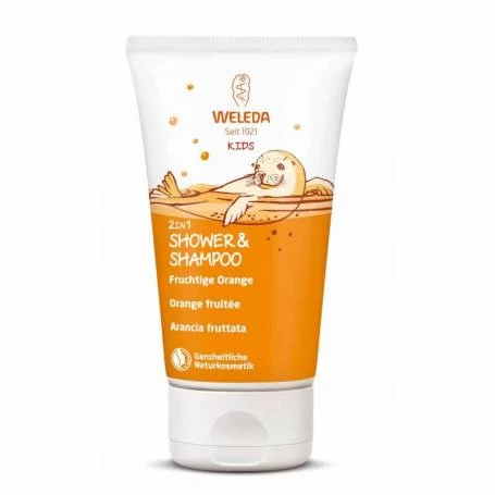 Gel de dus si sampon 2 in 1 cu portocala, Kids, 150ml WELEDA
