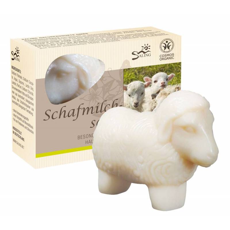 Sapun cremos cu lapte de oaie, model Oita alba, 85g - Saling