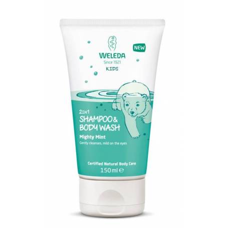 Gel de dus si sampon 2 in 1 cu menta proaspata, Kids, 150ml WELEDA