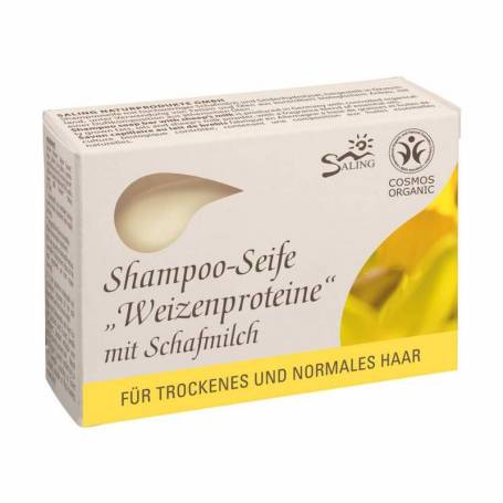 Sampon solid cu lapte de oaie si proteine din grau pentru par normal sau uscat, 125g - Saling Naturprodukte