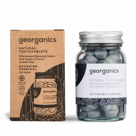 Pasta de dinti tablete, Charcoal, 120tbs - Georganics