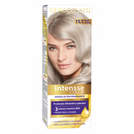 Vopsea de par permanenta, intensse color 15.1, Blond Cenusiu, 50ml - Gerocossen