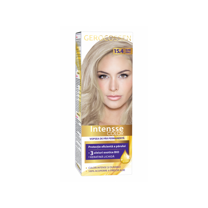 Vopsea de par permanenta, intensse color 15.4, Blond Perla, 50ml -